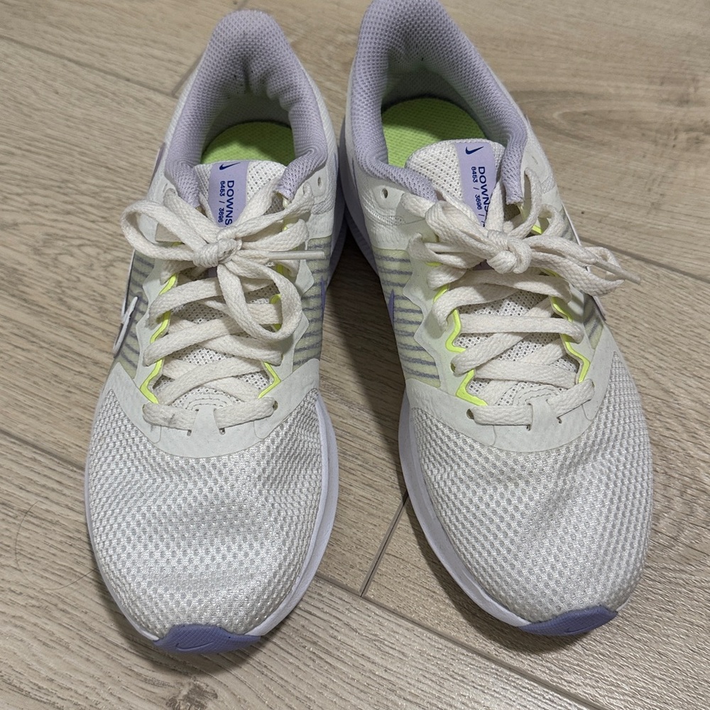 Nike White and Lime Athletic Sneakers